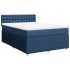 Cama box spring con colchón tela azul 140x200