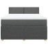 Cama box spring con colchón tela gris oscuro 160x200