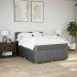 Cama box spring con colchón tela gris oscuro 160x200