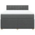 Cama box spring con colchón tela gris oscuro 160x200