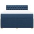 Cama box spring con colchón tela azul 160x200