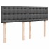 Cama box spring con colchón tela gris oscuro 160x200