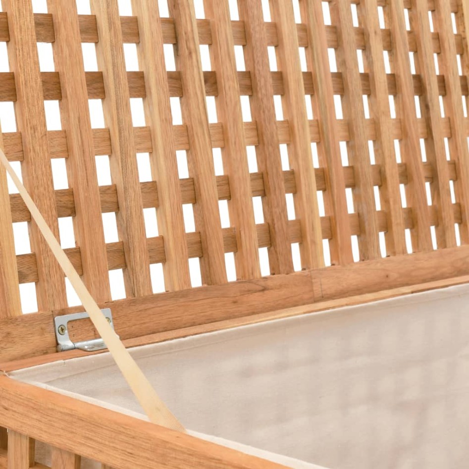 Baúl para la ropa sucia madera maciza nogal 77,5x37,5x46,5