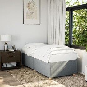 Estructura de cama sin colchón tela gris claro 90x200
