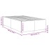 Estructura de cama sin colchón tela gris claro 120x190