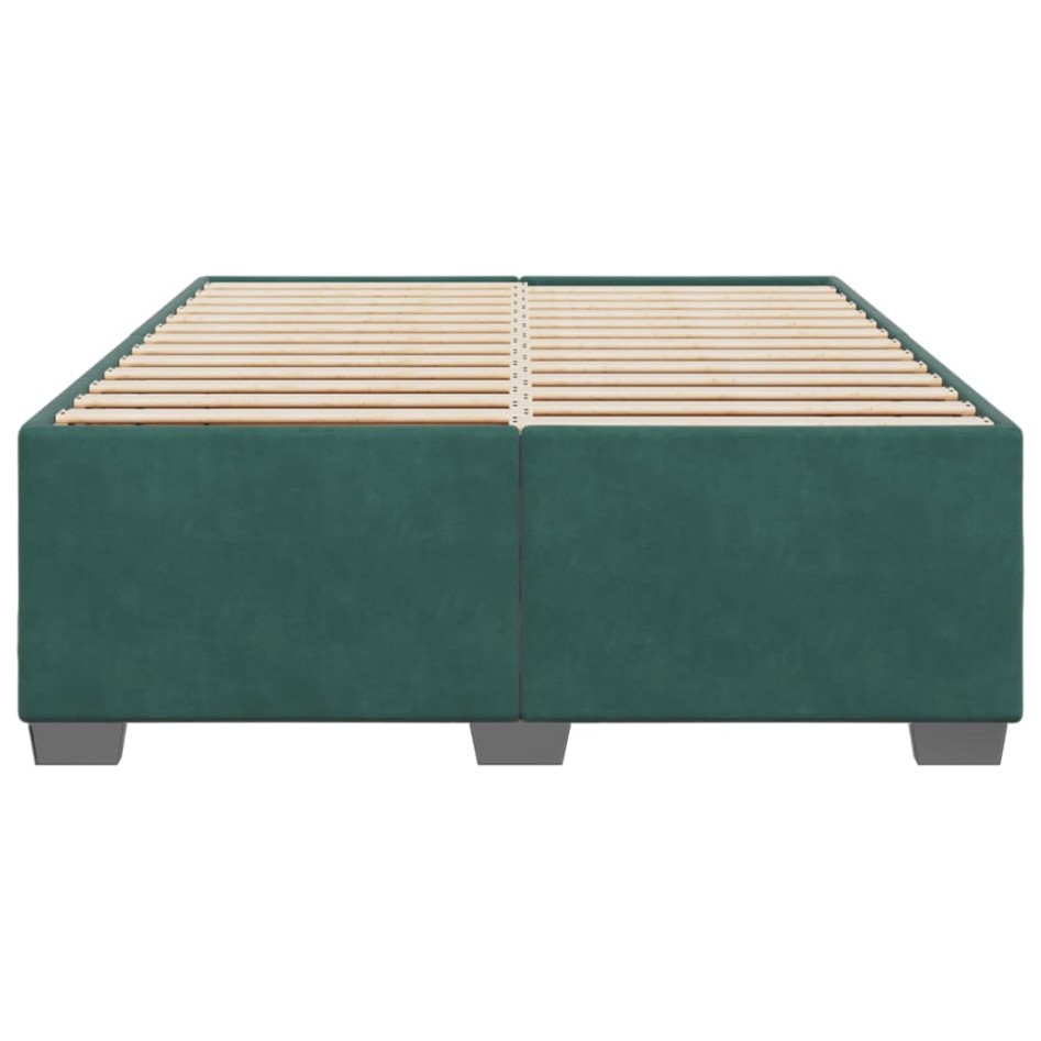 Estructura cama sin colchón terciopelo verde oscuro 160x200