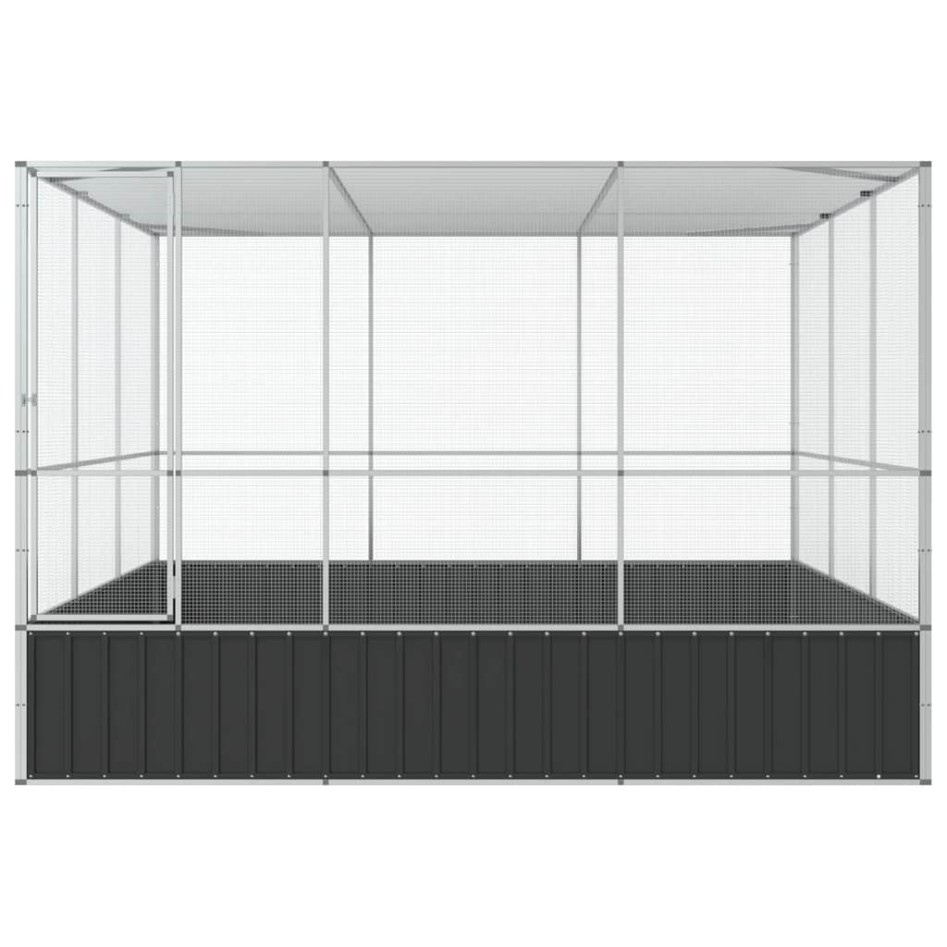 Pajarera de acero color plateado 311x307x212