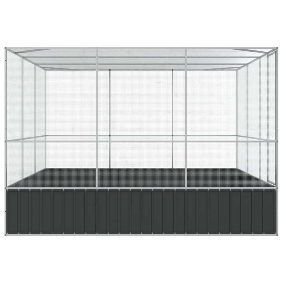 Pajarera de acero color plateado 311x307x212