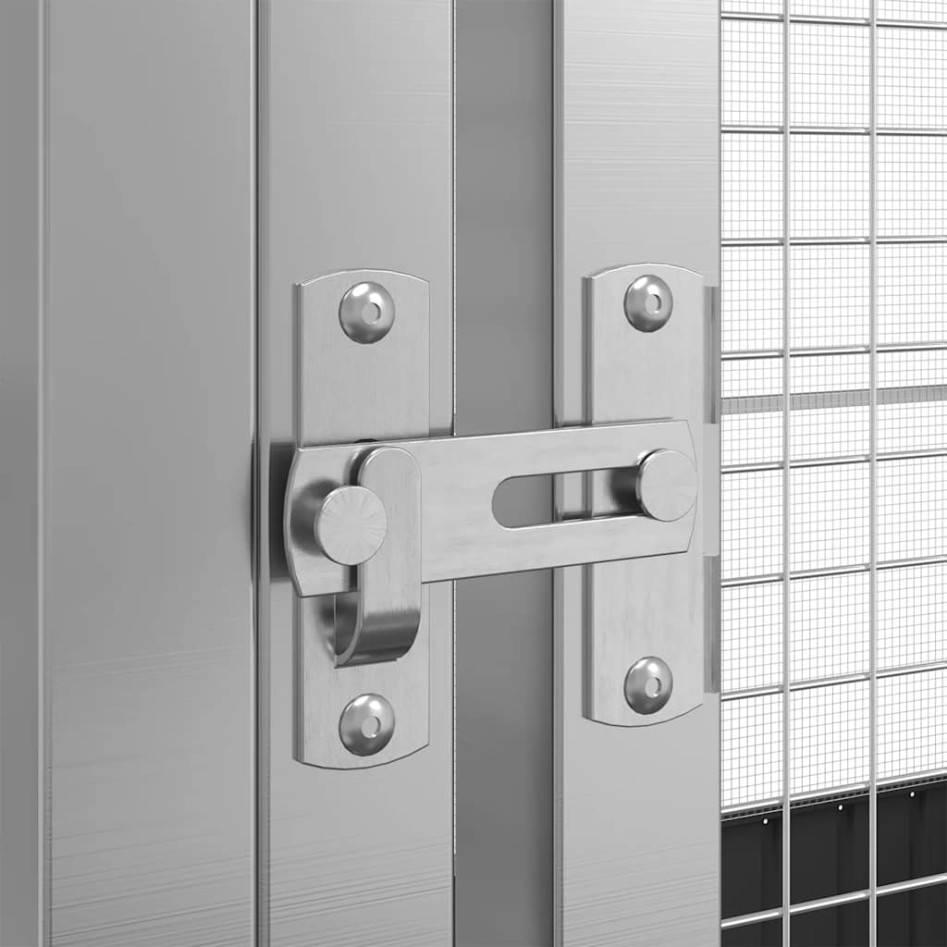 Pajarera de acero color plateado 311x307x212