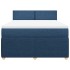 Cama box spring con colchón tela azul 140x200