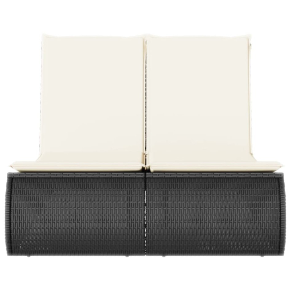 Tumbona doble con cojines ratán sintético