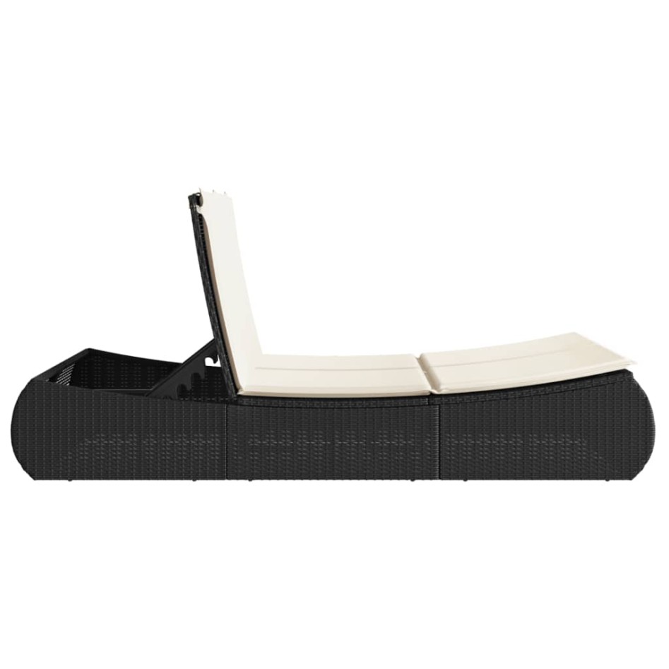 Tumbona doble con cojines ratán sintético