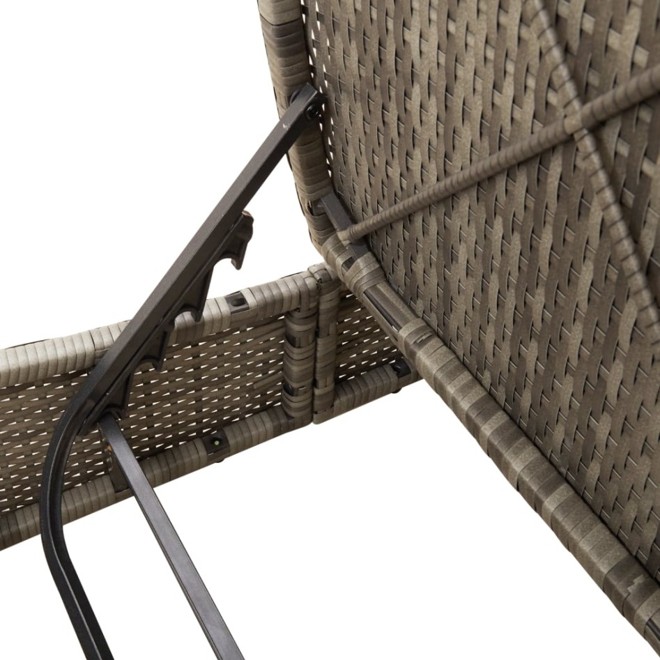 Tumbona doble con cojines ratán sintético