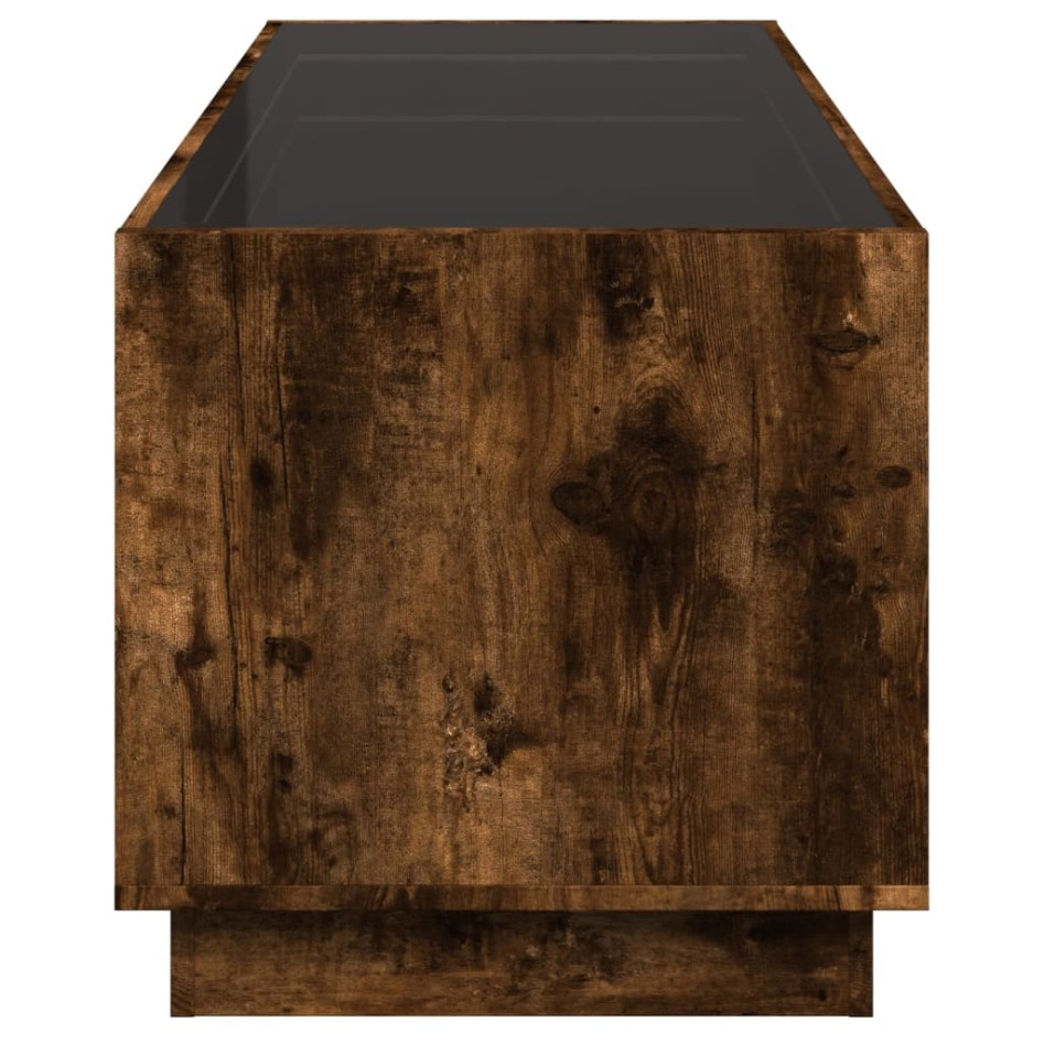 Mesa de centro con Infinity LED roble ahumado 90x50x50