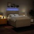 Cama box spring con colchón tela color crema 140x190