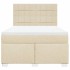 Cama box spring con colchón tela color crema 140x190