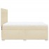 Cama box spring con colchón tela color crema 140x190