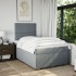 Cama box spring con colchón tela gris claro 120x200