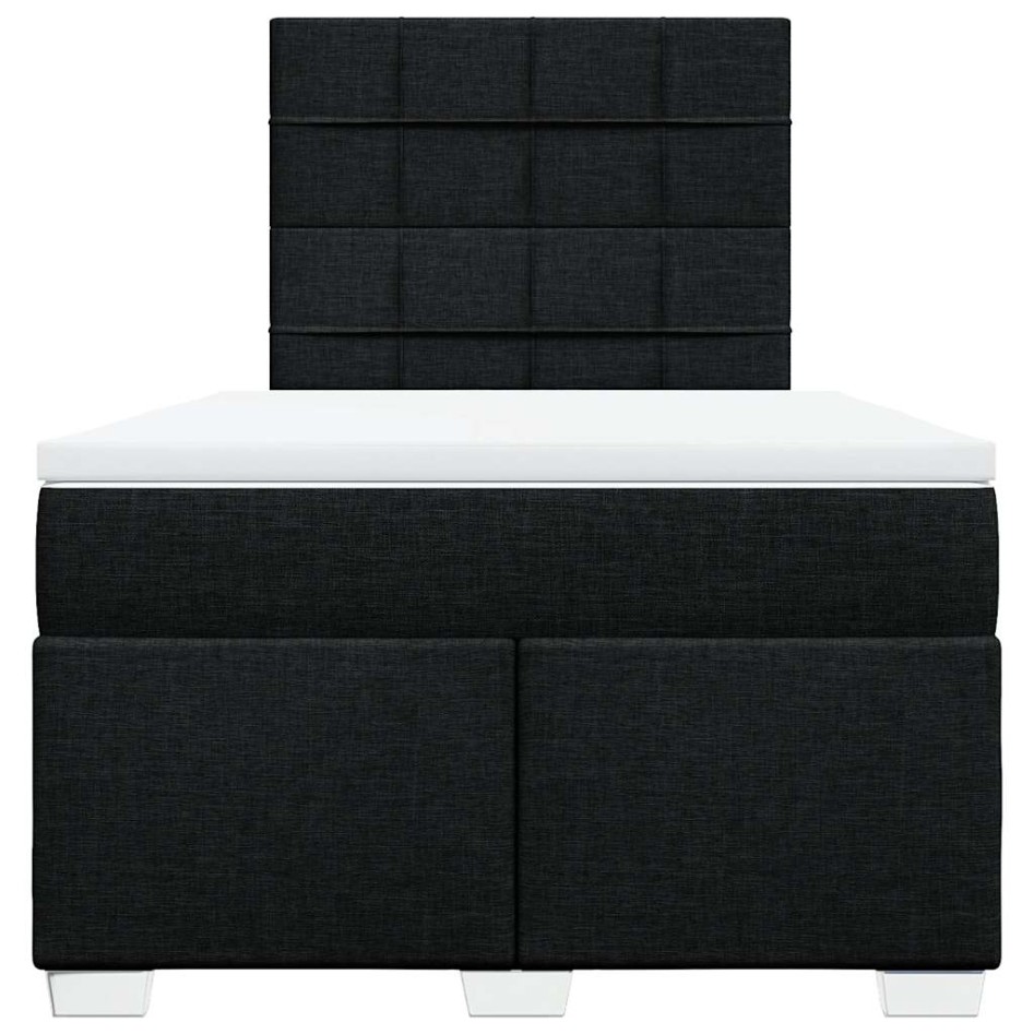 Cama box spring con colchón tela negro 120x200