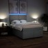 Cama box spring con colchón tela gris claro 140x190