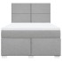 Cama box spring con colchón tela gris claro 140x190