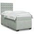Cama box spring con colchón terciopelo gris claro 100x200