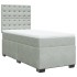 Cama box spring con colchón terciopelo gris claro 100x200