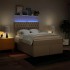 Cama box spring con colchón tela color crema 140x190