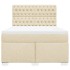 Cama box spring con colchón tela color crema 140x190