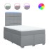 Cama box spring con colchón tela gris claro 120x200