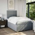 Cama box spring con colchón tela gris claro 120x200