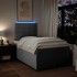 Cama box spring con colchón tela gris claro 120x200