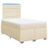 Cama box spring con colchón tela color crema 120x200