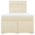 Cama box spring con colchón tela color crema 120x200