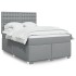Cama box spring con colchón tela gris claro 140x190