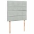 Cama box spring con colchón terciopelo gris claro 90x190
