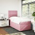 Cama box spring con colchón terciopelo rosa 90x200