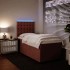 Cama box spring con colchón terciopelo rosa 90x200
