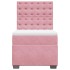 Cama box spring con colchón terciopelo rosa 90x200