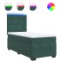 Cama box spring con colchón terciopelo verde oscuro 90x190