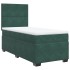 Cama box spring con colchón terciopelo verde oscuro 90x190