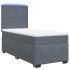 Cama box spring con colchón terciopelo gris oscuro 80x200
