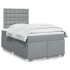 Cama box spring con colchón tela gris claro 120x200
