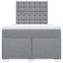 Cama box spring con colchón tela gris claro 120x200
