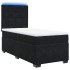 Cama box spring con colchón cuero sintético negro 90x190
