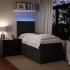 Cama box spring con colchón cuero sintético negro 90x190
