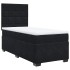 Cama box spring con colchón cuero sintético negro 90x190
