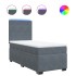 Cama box spring con colchón terciopelo gris oscuro 90x190