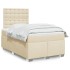 Cama box spring con colchón tela color crema 120x200