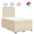 Cama box spring con colchón tela color crema 120x200